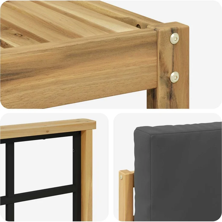 vidaXL Outdoor-Sofagarnitur 6 Stk. Weiß und Anthrazit Polyester 3387886 – Bild 6