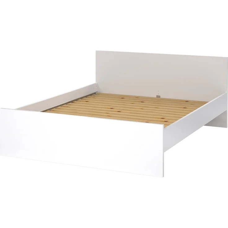 Dmora - Orthopädisches Doppelbett LattenrostFloria, Bettgestell, Orthopädischer Lattenrost, Lattenroste für Bettstruktur, 207x166 h80 cm, Weiß – Bild 4