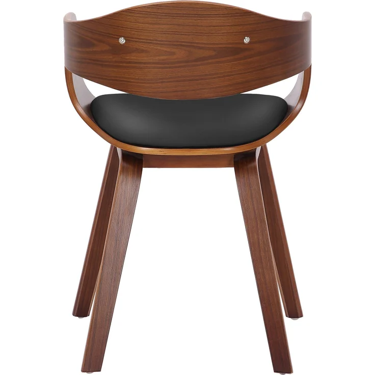 DELUKE® Besucherstuhl LONDON - 73x49x46cm, Walnuss/Schwarz Kunstleder Holz Gestell Konferenzstuhl Wartezimmerstuhl – Bild 5