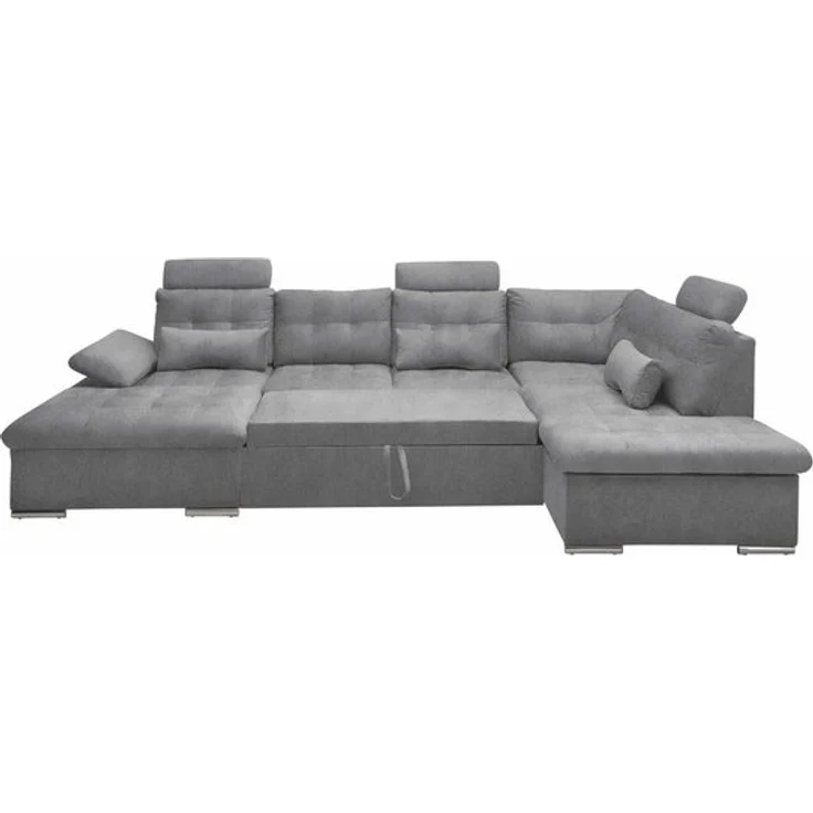 Sofa U-Form mit Schlaffunktion und Bettkasten - Anthrazit - Medan XXL – Bild 4