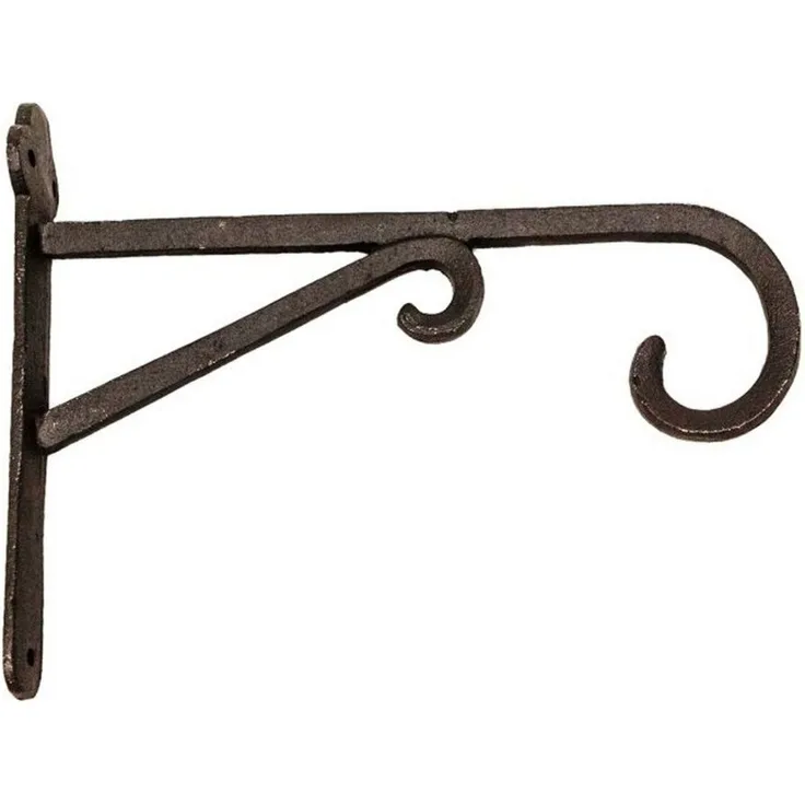 Macosa Home Blumenampel Wandhaken Metall schwarz Doppelhaken Antiklook (Doppelhaken Antiklook Dekoration), Wandhaken Blumenampel Metall schwarz