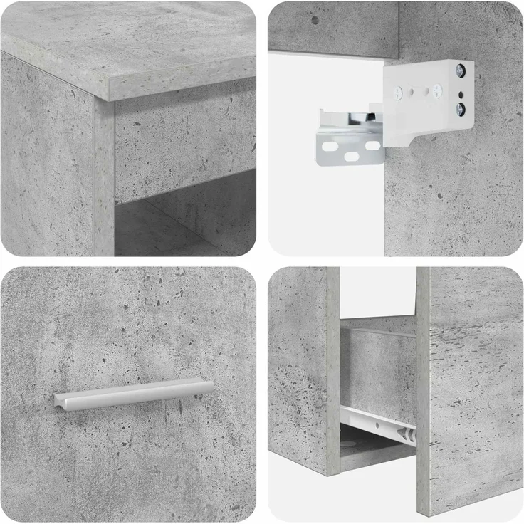 vidaXL Badezimmerschrank-Set 3 stk. Betongrau 129 x 44,5 x 80 cm 3405950 – Bild 8