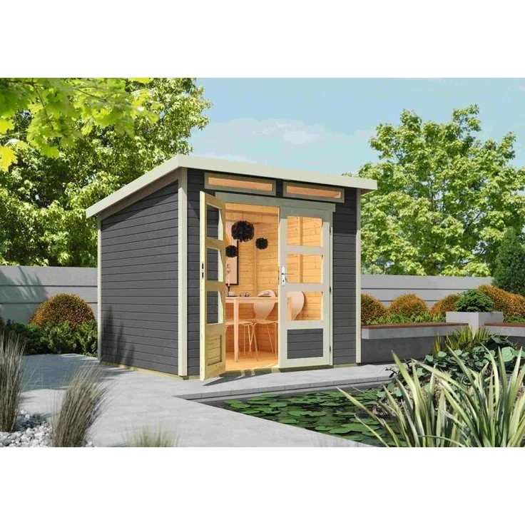 Wolff Finnhaus Gartenhaus Venlo XS Titangrau 209x213 cm