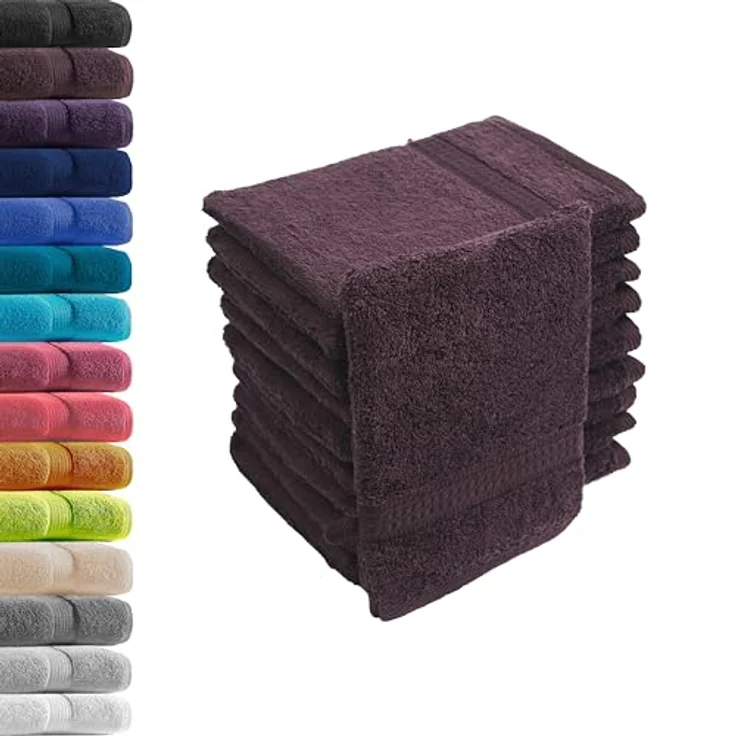 10er Set Waschhandschuhe Waschlappen Kaffeebraun 16x21 cm | 100% Baumwolle Frottier | Oeko-TEX® Standard 100 | Premium Qualität 500 g/m² – Bild 2