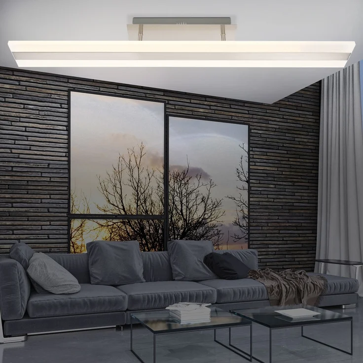 LED Deckenleuchte, Aluminium nickel matt, L 90 cm – Bild 5