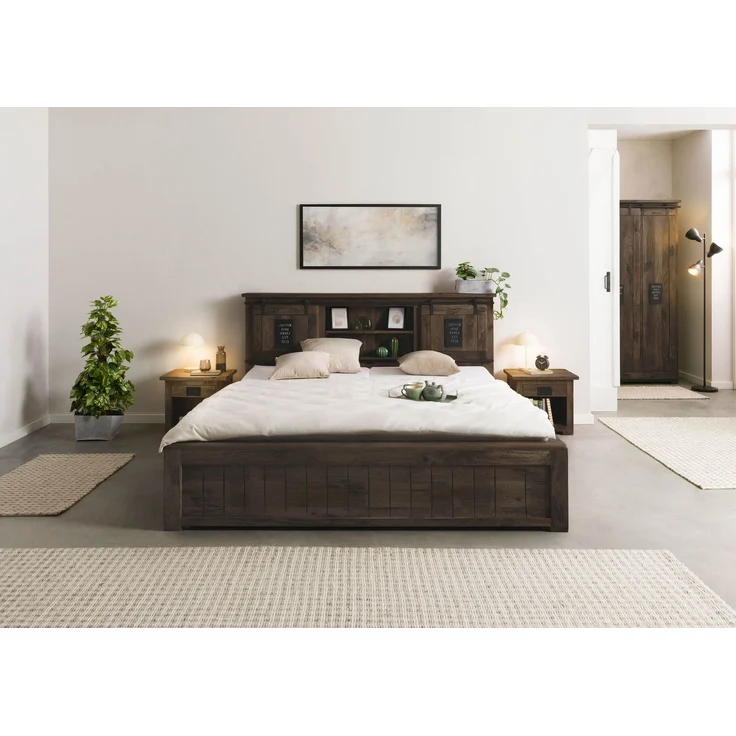 Bett mit Schublade Mango 140x200 grau lackiert RAILWAY #270 – Bild 9