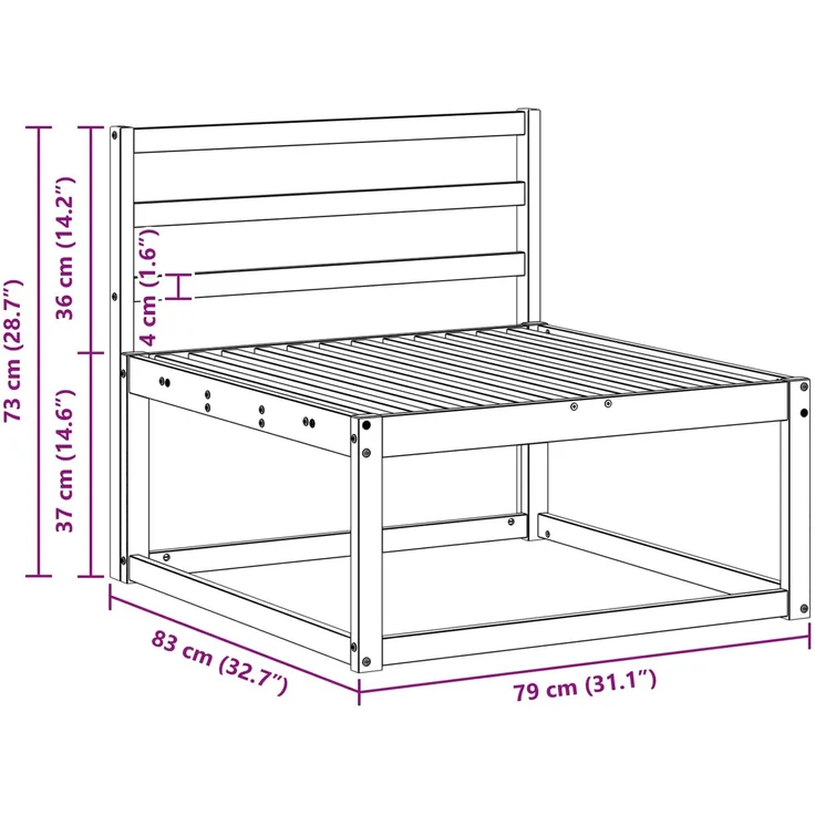vidaXL Outdoor-Sofagarnitur 3 stk. 3-Sitzer Natur Massivholz Akazie 3367112 – Bild 7