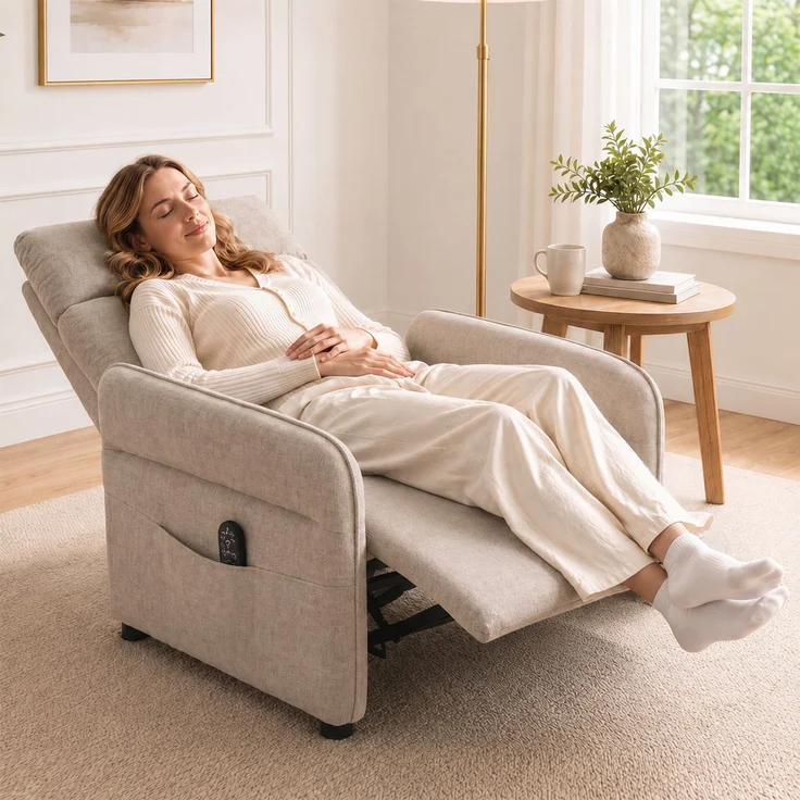 HOMCOM Relaxsessel, Frottee (100 % Polyester), Braun, 74 x 89 x 103 cm – Bild 2