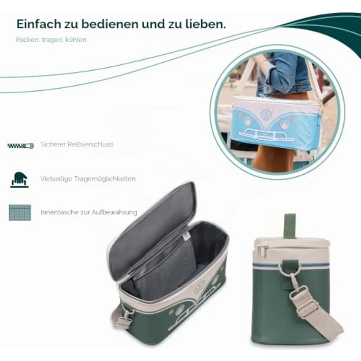 Wonderfold VW-Kühltasche für VW Volkswagen KinderVan, isolierte Kühltasche mit Schultergurt und praktischem Gurt-System, 41,9 cm x 16,5 cm x 21,6 cm – Bild 5