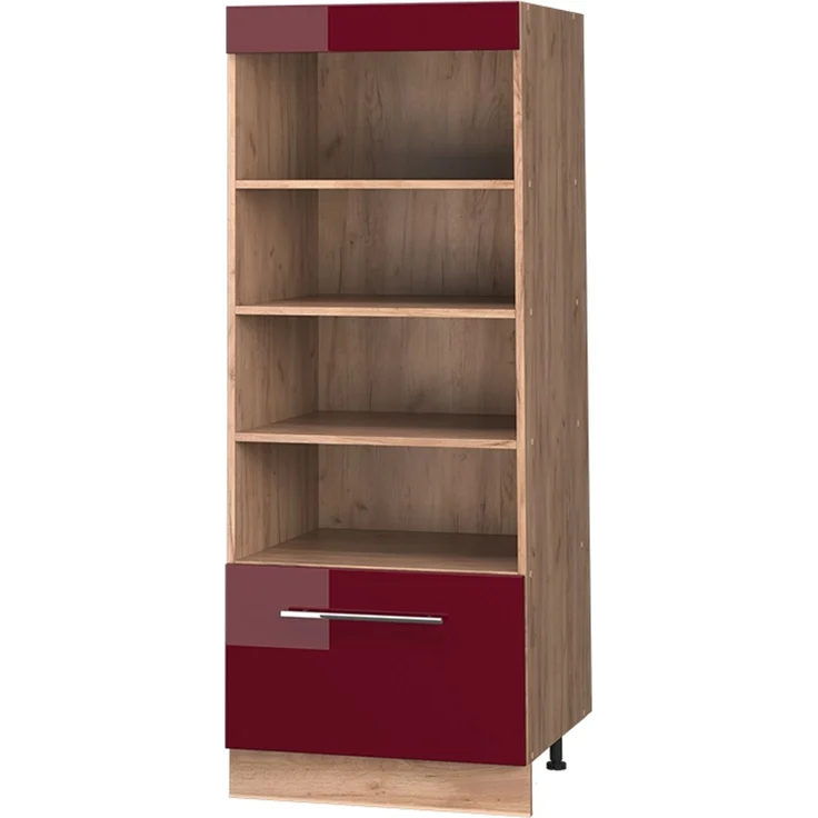 Küchenregal Fame-Line Bordeaux Hochglanz/Goldkraft Eiche 60 cm Vicco – Bild 1