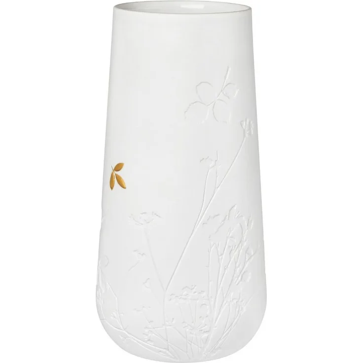 Räder Dekovase Vase groß Goldenes Blatt weiß 25cm (Dekovasen)
