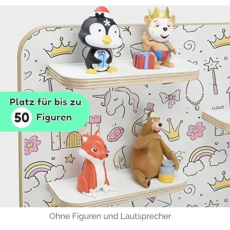 stadtecken Holzregal für Musikbox I Geeignet für die Toniebox und ca. 50 Tonies I Perfekte Tonie Aufbewahrung im Kinderzimmer I Zum Aufstellen oder Aufhängen (Magie, Groß) – Bild 5