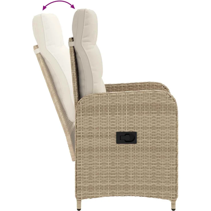 vidaXL Verstellbarer Gartenstuhl Beige und Cremeweiß 42027155 – Bild 8