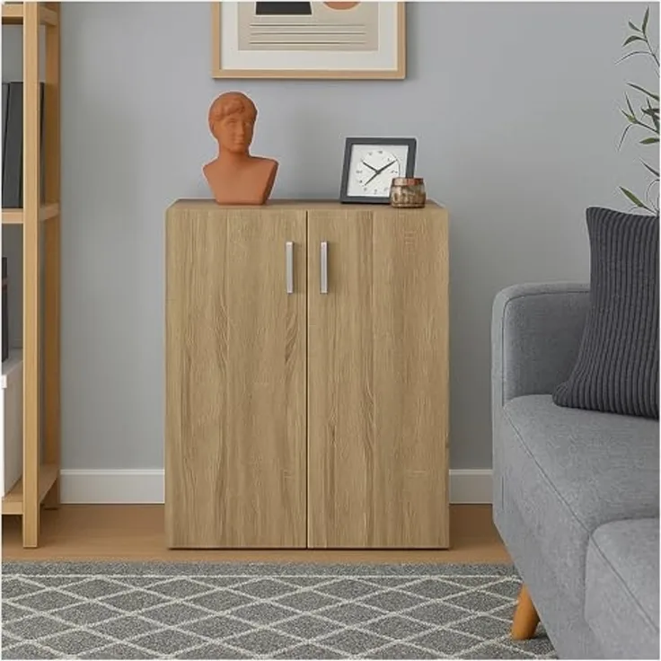 HTI-Living Kommode Kommode mit 2 Regalfächern Nina Sonoma (Stück, 1 St, 1 Kommode), Anrichte Sideboard Schrank