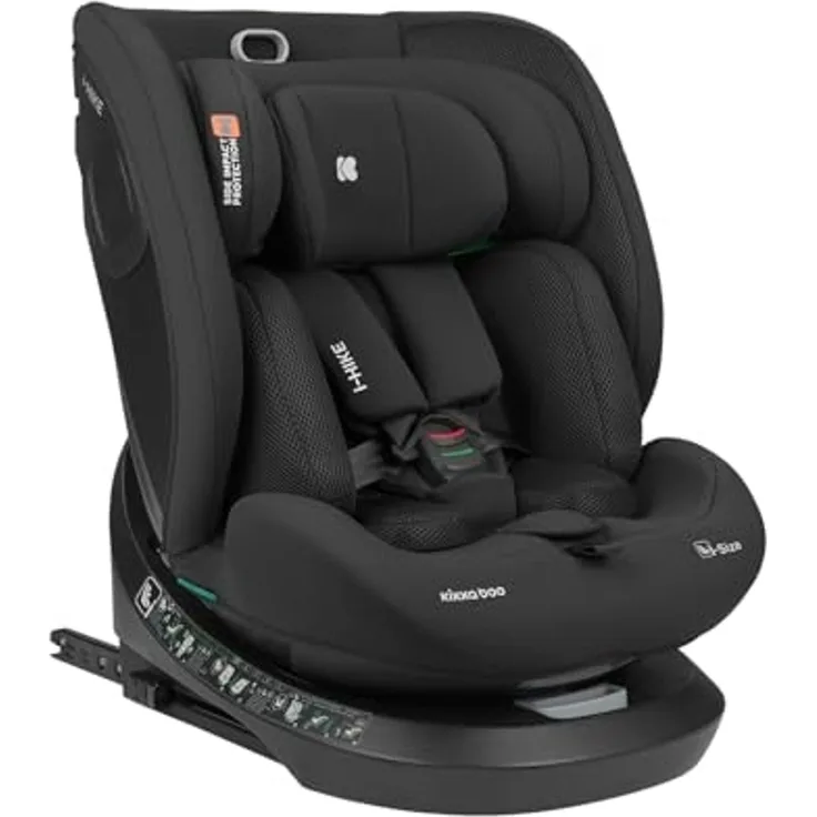 Kikkaboo i-Size Kindersitz i-Hike (40-150 cm) Isofix, 360° drehbar, verstellbar schwarz
