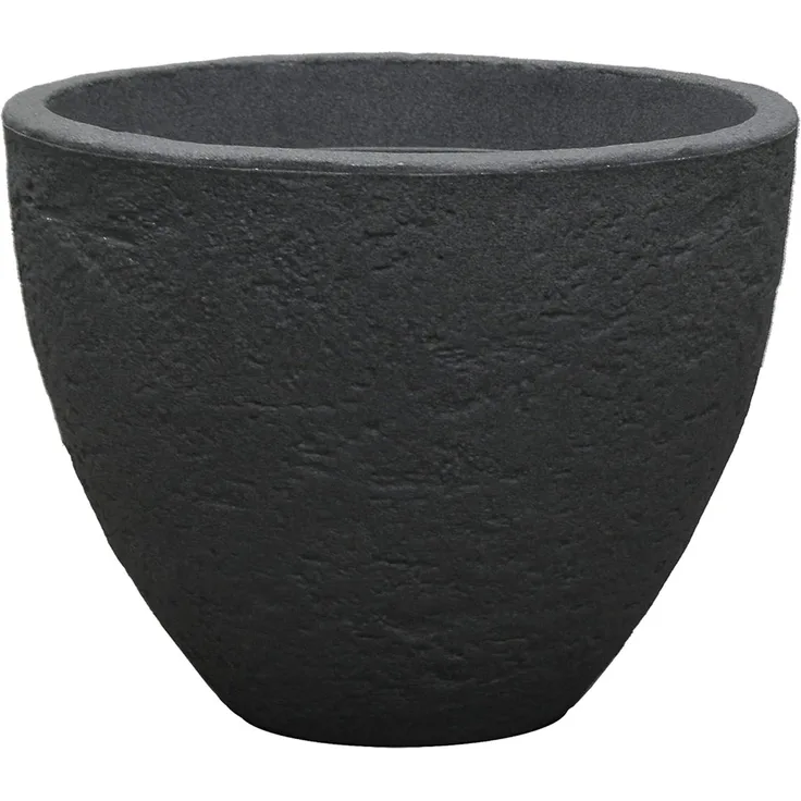 Dehner Pflanztopf Stone, 50 cm, Höhe circa 39 cm, Kunststoff, anthrazit