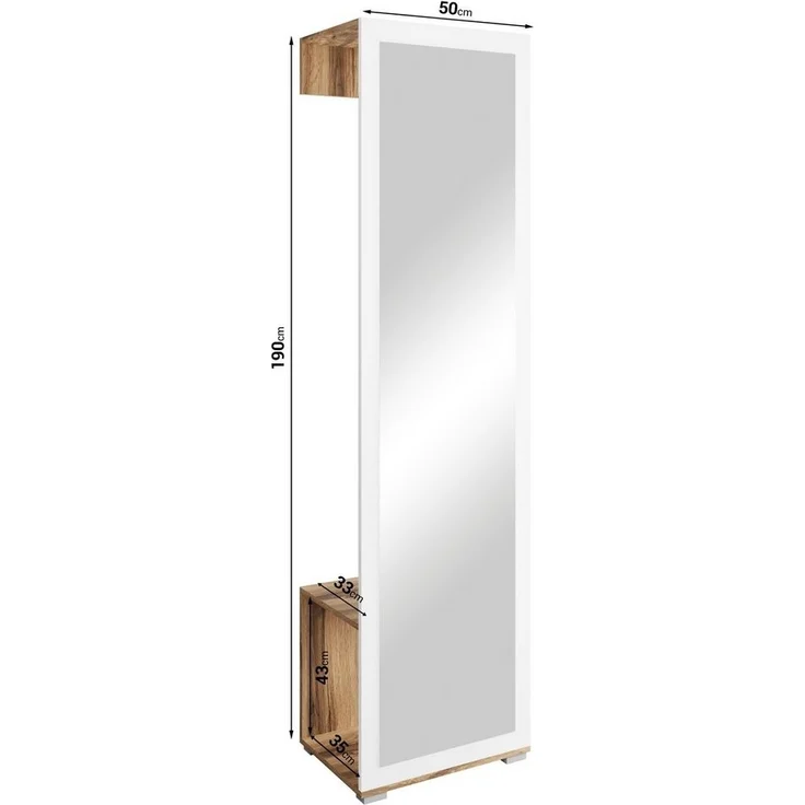 OTTO home Garderobenschrank Paris moderne Garderobenschrank 190cm, mit Kleiderstange und Frontspiegel – Bild 3