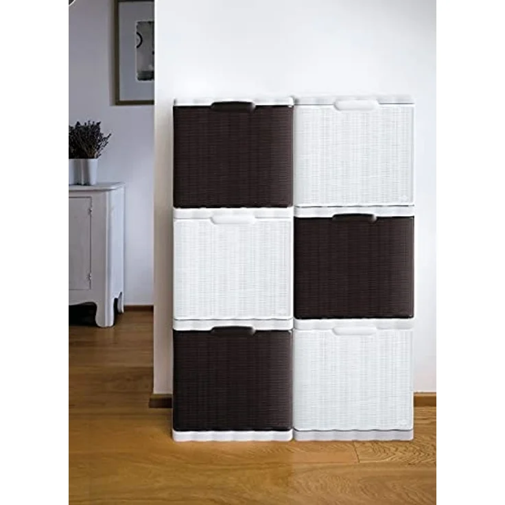 Stefanplast 30340 Schuhschrank-Box, Aufbewahren, In Rattanoptik aus Kunststoff, 40 x 30 x 40 cm – Bild 5