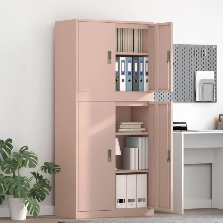 vidaXL Aufbewahrungsschrank 2 stk. Rosa 80 x 40 x 175 cm Stahl 3438736 – Bild 1