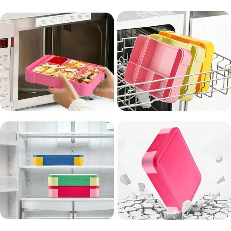 Fine Life Pro Lunchbox Kinder Brotdose (3 Fächer), PP5, (1-tlg), Auslaufsicher & BPA-frei-mit Besteck – Bild 3