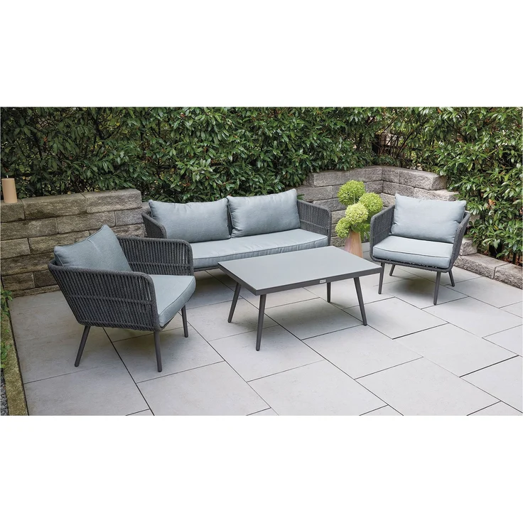 Lounge-Set Saigon, Stahl, Anthrazit, Grau – Bild 2