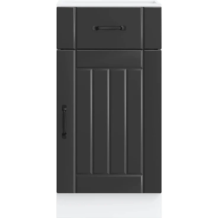 vidaXL Küchen-Unterschrank Lucca Schwarz Holzwerkstoff 853708 – Bild 4