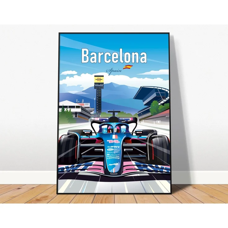 Poster Formel 1 Länder Städte Rennstrecke Rennfahrer Rennwagen · Deko Print ohne Rahmen - C Silverstone / 21x30 cm – Bild 8