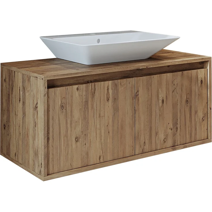 Roomart ATLANTIC-100 Badmöbel Set– 2-teiliges Badezimmermöbel Set - Waschbecken mit Unterschrank - H 45 x B 45 x T 100 cm • Eiche – Bild 7
