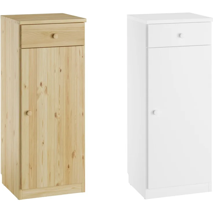 Garderobenschrank Schuhschrank Flurkommode Badmöbel 100x37x40 Kiefer oder weiß Massivholz V-90.51-04Kiefer