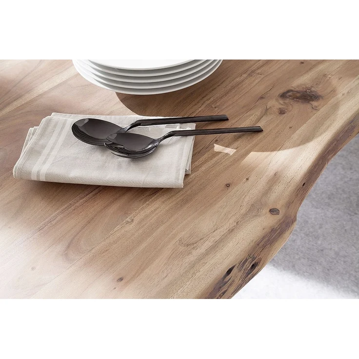 Baumkantentisch >Calabria< in Akazie natur lackiert - 220x79,5x100 (BxHxT) – Bild 5