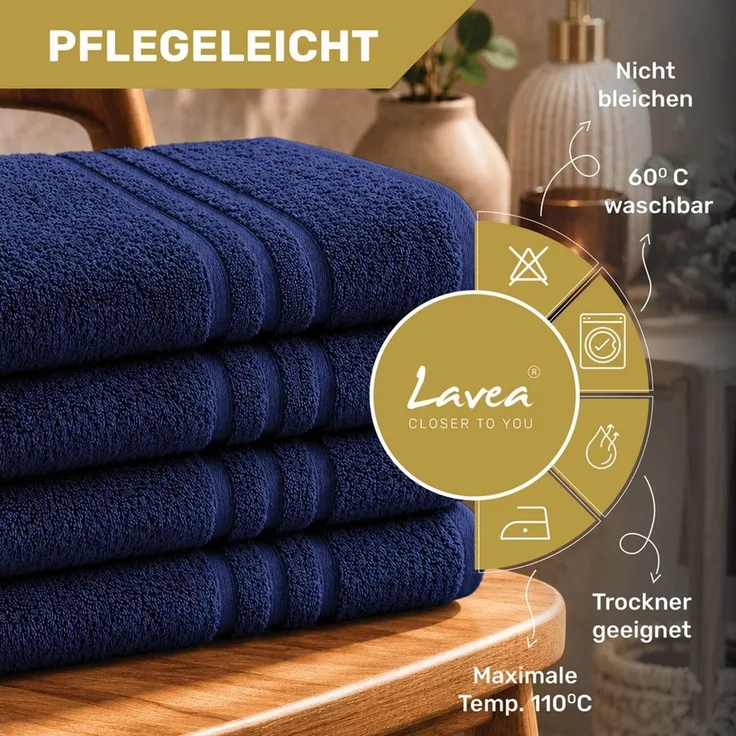 Lavea Handtuch Set Elena, Baumwolle (Set, 8-St), einzigartig weiche Frottee Handtücher für jeden Hauttyp geeignet