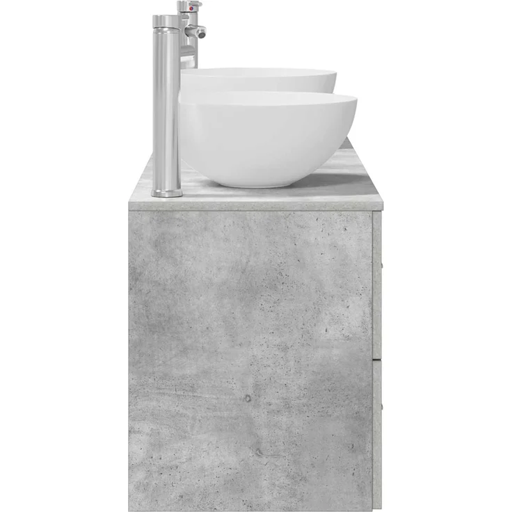 vidaXL Badezimmerschrank-Set 3 stk. Betongrau 129 x 35 x 80 cm 3405790 – Bild 7