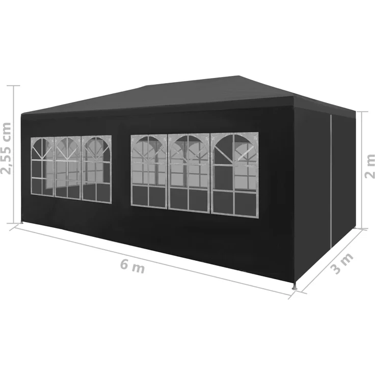 vidaXL Partyzelt 3x6 m Anthrazit 45102 – Bild 8