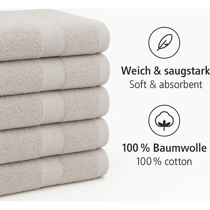 Betz Gästehandtuch 10 Stück Gästehandtücher Premium Farbe silbergrau und anthrazit, 100% Baumwolle (Set, 10-St) – Bild 5