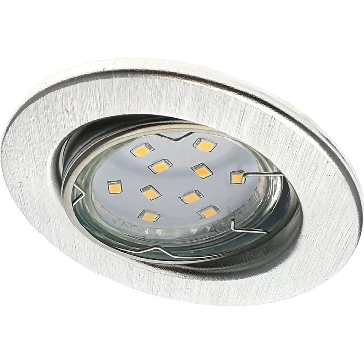 TRANGO LED Einbauleuchte, Dimmfunktion, 6er Set 6729-069MOSD LED Einbaustrahler in Aluminium gebürstet Rund incl. 6x 5 Watt 3 Stufen dimmbar Ultra Flach LED Modul 3000K warmweiß, Warmweiß, Deckenspot, Einbauspot, Deckenleuchte – Bild 2