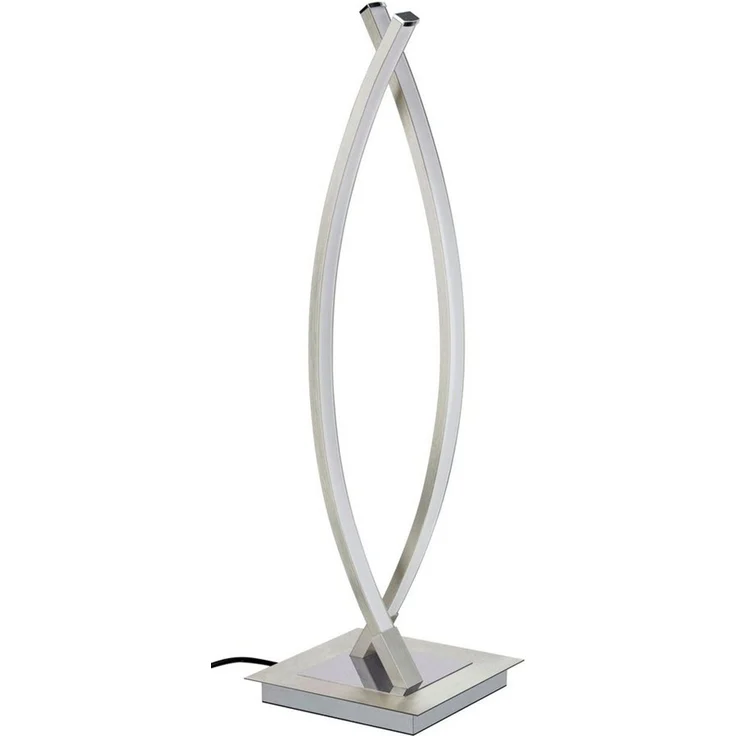 TRANGO LED Tischleuchte, Dimmfunktion, 2019-02XXL Modern Stufenlos dimmbar LED Schreibtischlampe *TWINLIGHT* in Nickel matt, Zwilling LED Lichtleiste, Tischlampe, Nachttisch Lampe, inkl. je 2x 6 Watt LED Modul 3000K warmweiß – Bild 3