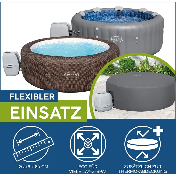 LAY-Z-SPA® Xtras EnergySense™ Plus Thermo-Komplettabdeckung Ø 216 x 80 cm, rund – Bild 5
