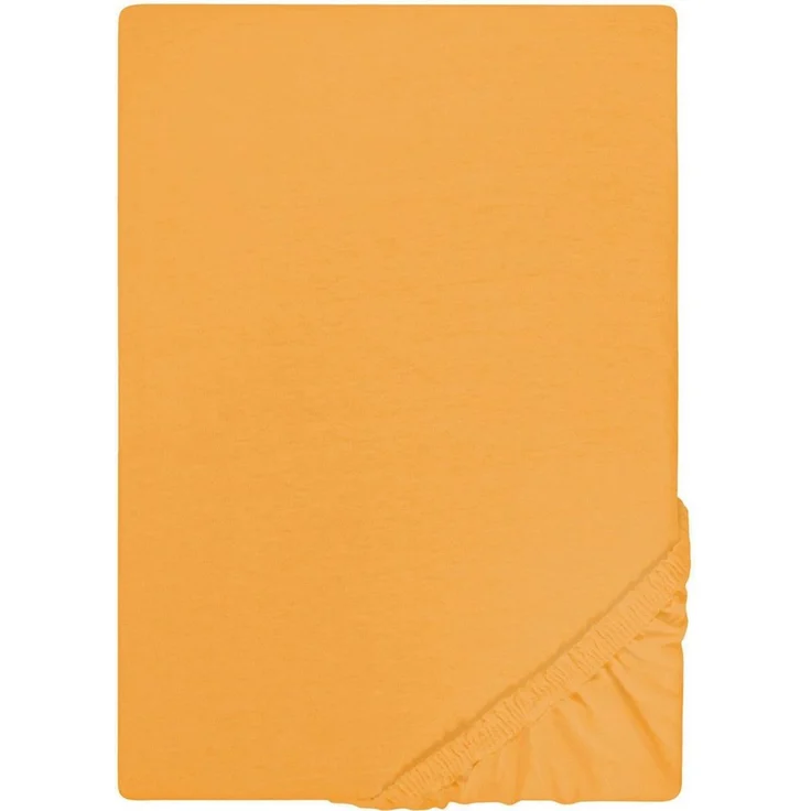 Biberna Jersey-Spannbetttuch, 100 % Baumwolle, Safran, 1x 140x200 cm - 160x200 cm – Bild 2