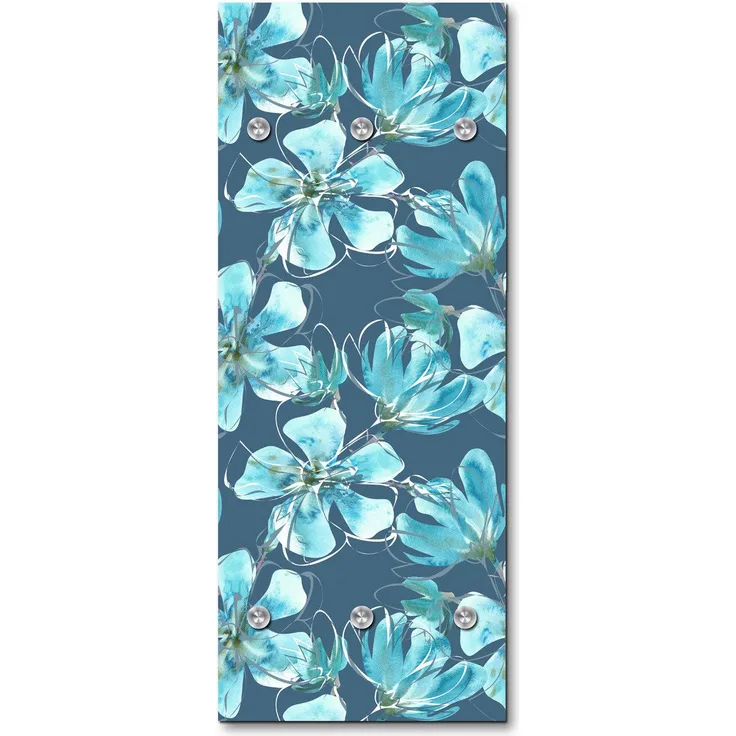 Queence Garderobe - "Jirosha" Druck auf hochwertigem Arcylglas inkl. Edelstahlhaken und Aufhängung, Format: 50x120cm