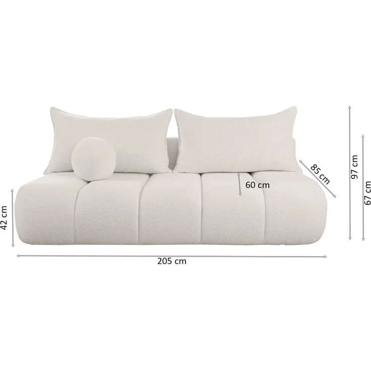 Schlafsofa Designersofa Sofa 3-Sitzer ANZIA in Stoff Ascot Bukla Rostbraun – Bild 6