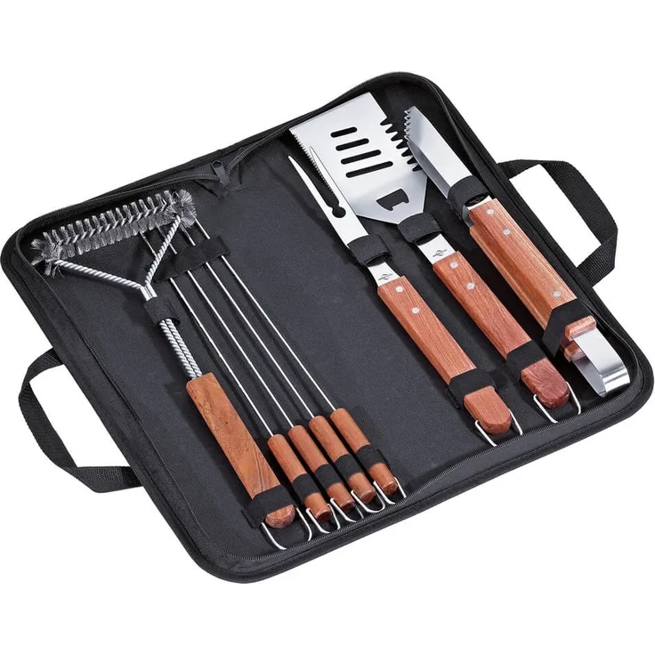 Küchenprofi 'Texas' BBQ-Set, 8-teilig, Edelstahl braun / Nylon schwarz