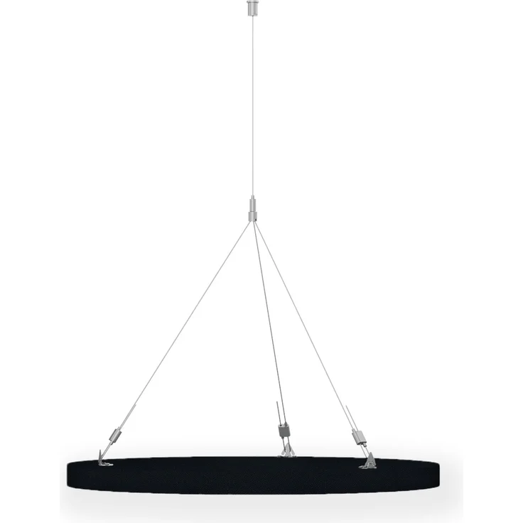 Rheinland Möbel FocusWall DAR06 – Runder Akustik-Deckenabsorber Ø 60 cm in Stofffarbe Havana inkl. Chrom-Stahlseilen - Made in Germany - Klasse A, Stoffbezug, schwer entflammbar – Bild 3