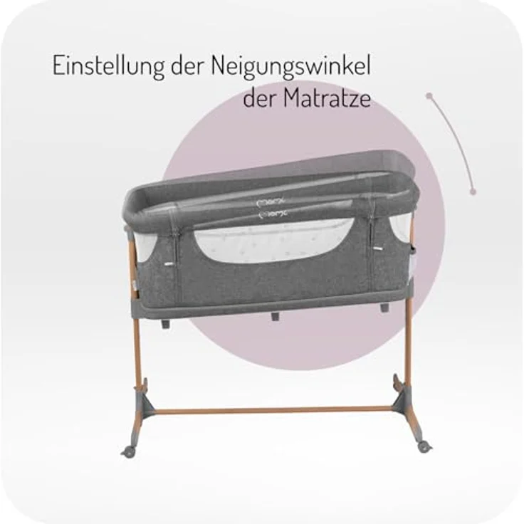 Momi SMARTBED 4-in-1 Kinderbeistellbetten bis 15 kg, Beistellbett für Babys mit Matratze, Höhenverstellbar – Bild 9