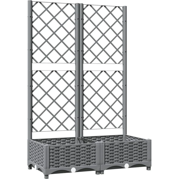 vidaXL Pflanzkübel mit Rankgitter Hellgrau 80x40x121,5 cm PP 153271 – Bild 2