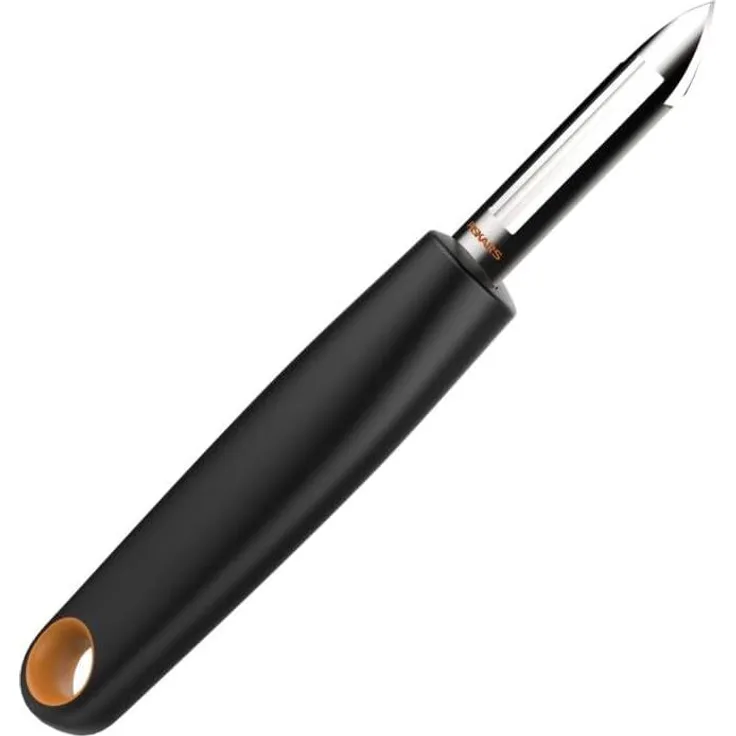 Fiskars Schäler mit feststehender Klinge, Functional Form, Länge: 18 cm, Stahl / Kunststoff Schwarz / Orange, 1014418