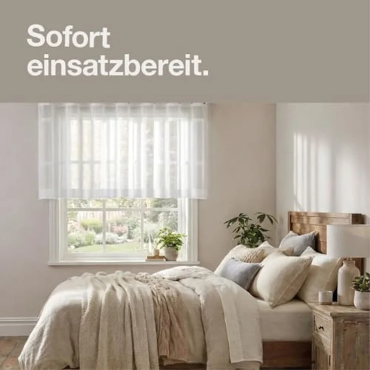 Happy Home Scheibengardine HARLOTTA, Ösen (1 St), transparent, HxB: 53x140, Webware "Made in Germany" – Bild 7