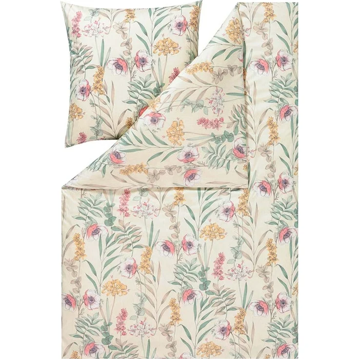 Estella Mako Jersey Bettwäsche 135x200 Lyra natur Wiesenblumen Gräser 6617-230 – Bild 2