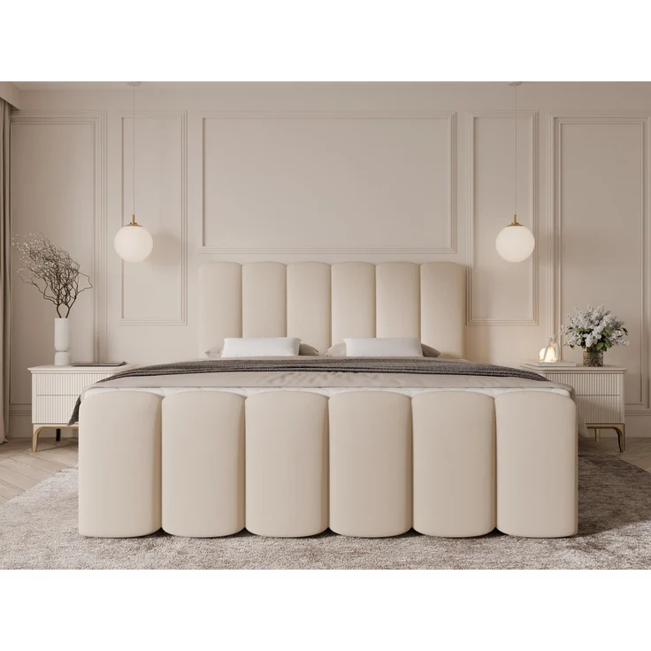 Compleo Boxbett Wolkenbett, Bequem H3 CAOBA, Doppelbett gepolstertes Kopfteil mit Bettkasten – Bild 3