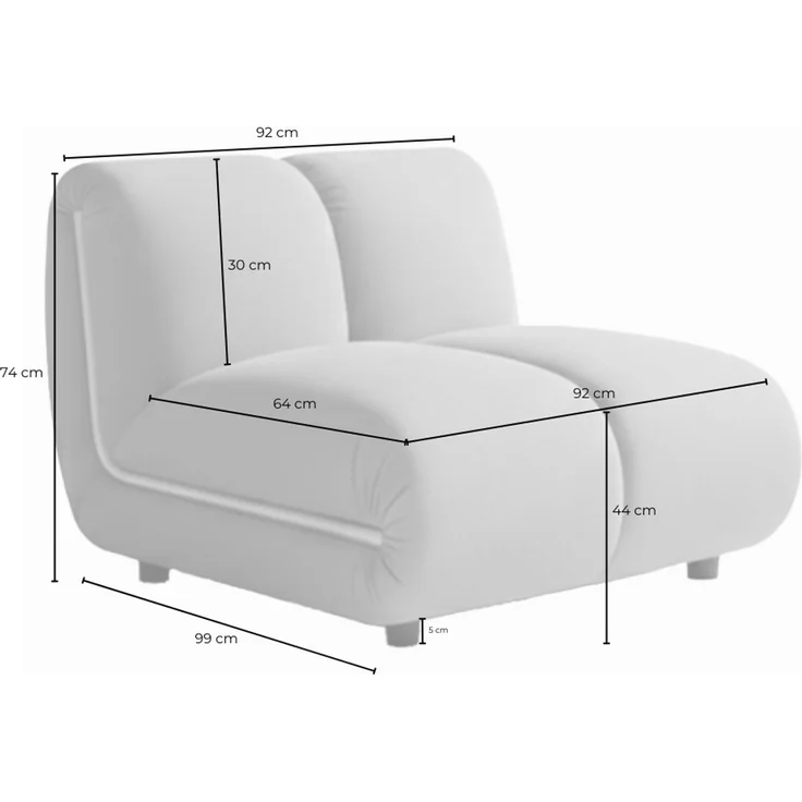 KAWOLA Sessel LAYLA Sitzelement Velvet gelb 74 x 99 x 92 cm – Bild 8