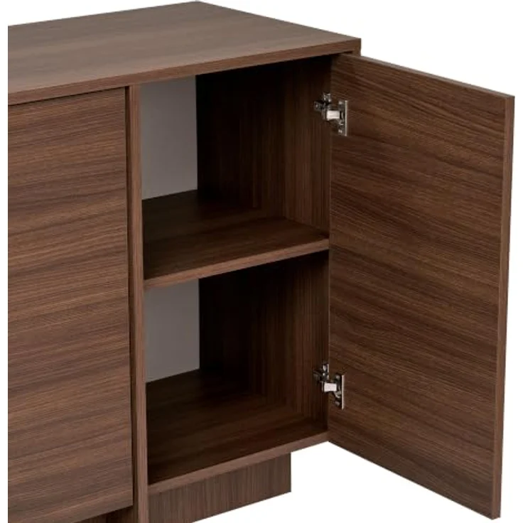Skye Decor Konsolentisch Varen, Walnuss, Japandi Design mit gerillter Rückwand und Metallgriff, Maße 180 x 82 x 45 cm – Bild 5